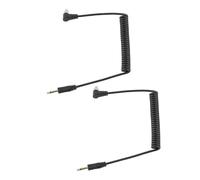 Stylebest 3.5mm to Male Flash PC Sync Cable High Performance Coiled Cord for Digital Cameras 2pcs Black 30-80cm