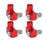 Stylebest 360 Degree Air Hose Connector 4Pcs Lightweight Durable Pneumatic Tool Adapter for Industrial Applications Red Anodized Aluminum 1/4in NPT