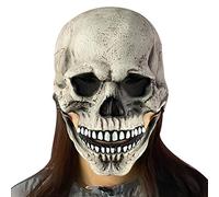 Stylebest 3D Horror Skeleton Face Cover, Latex Movable Jaw Halloween Cosplay Costume, with Realistic Speaking Design, for Halloween Party Decorations (grey)