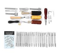 Stylebest 48pcs Leather Stamp Punch Tools Set Multi Shape for Leather Crafting Enthusiasts Made of Wood and Steel
