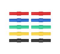 Stylebest 4mm Insulated Banana Coupler Adapters Connections for Electronics 10A Max Red Black Yellow Blue Green 10 Pack
