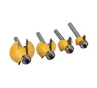 Stylebest 4pcs Router Bit Set Alloy Milling Tools for Woodworking Slotting and Engraving Use Yellow Color