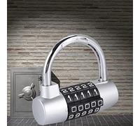 Stylebest 5 Digit Combination Lock Stylish Zinc Alloy Code Padlock for Suitcases and Doors Red 2.8"x2.8"x1.2" (Silver)