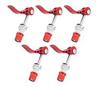 Stylebest 5pcs Durable Aluminum Alloy Seatpost Clamps Quick Release for Universal Bicycles Easy Install and Disassemble (Red)