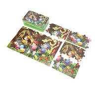 Stylebest 60pcs Exquisite Cartoon Jigsaw Puzzles for Kids with Storage Box, Improves Hand-Eye Coordination and Memory, 22 X 13cm ((Jungle Adventure))