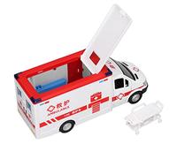 Stylebest Ambulance Toy Car High Simulation Alloy Toy with Friction Powered Wheels for Kids 20x9x7cm