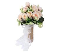 Stylebest Artificial Bridal Bouquet Modern Elegant Holding Flowers for Wedding Photography 22 X 21 X 27cm (Champagne)