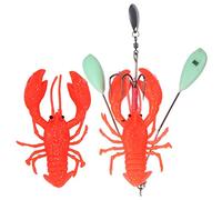 Stylebest Artificial Crawfish Lure Bait for Deep Sea Trolling Fishing 2 Units PVC Material with Holographic Texture (Red)