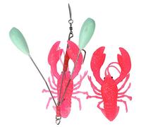 Stylebest Artificial Crawfish Lure Bait for Deep Sea Trolling Fishing 2 Units PVC Material with Holographic Texture (Pink)