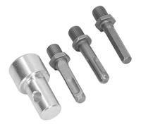 Stylebest Auger Adapter, Carbon Steel Drill Adapter Connector 10mm to 1/2 Inch Threaded with 3 Interchangeable Bits, for Garden Drilling Tools