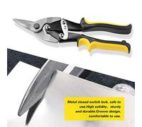 Stylebest Aviation Snips Left Cut Offset Heavy Duty Tin Cutting Shears for Metal Working Home Chrome Vanadium Steel 9.6in