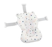 Stylebest Baby Bath Cushion, Floating Safe Foldable Adjustable Infant Bath Supporter with 3 Snap Safety Belts, for Newborn 0-12 Months (White Stars)