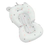 Stylebest Baby Bath Cushion, Floating Safe Foldable Adjustable Infant Bath Supporter with 3 Snap Safety Belts, for Newborn 0-12 Months (Light Blue Stars)