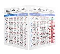 Stylebest Bass Guitar Chords Chart, Essential Reference Tool for Beginners, Displays Major to Diminished Chords, Easy to Carry for Musicians, Copper Paper