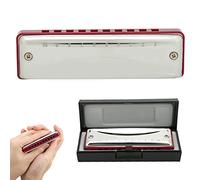 Stylebest Blues Harmonica G Key, Professional 10 Holes Mouthorgan for Beginners and Stage Performance, Stainless Steel and ABS Resin, 4.1 X 1.2 X 0.8in (Red)