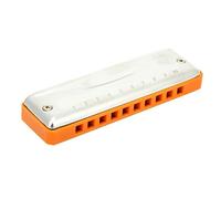 Stylebest Blues Harmonica Water-Resistant E Key Mouthorgan with 10 Holes for Beginners and Professionals, Compact ABS Resin, Stainless Steel, 4.1 X 1.2 X 0.8in (Orange)