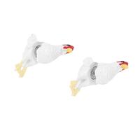Stylebest Chicken Earrings for Animal Lovers, Lightweight 3D Hen Stud Earrings for Casual Outings, Fun Farm Inspired Jewelry, 1 Pair (White)