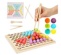 Stylebest Clip Bead Game Color Recognition Toy for Parent-Child Interaction, Educational Puzzle Toys Made of Safe Wood, Develops Creativity and Hand-Eye Coordination, Suitable for Kids Above 36 Months