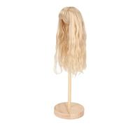 Stylebest Doll Wig Artificial Long Curly Hair for 1/6 Dolls, High Temperature Silk, Easy to Style, 15.5-17cm (Peach Pink)