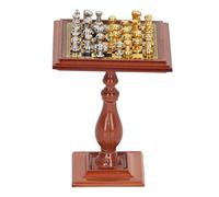 Stylebest Dollhouse Magnetic Chess Miniature Set for 1/12 1/6 Dollhouse Decoration with Alloy Board and 32 Pieces