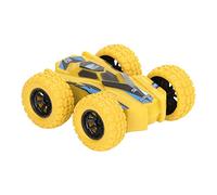 Stylebest Double Sided Pull Back Car Vibrant Colors 360 Degree Rotation for Kids Safe Durable Plastic Mini Stunt Car 1 Unit (Yellow)