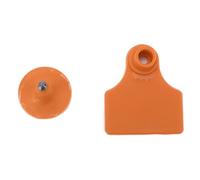 Stylebest Ear Tag 100 Set Bright Plastic Identification Tags for Livestock Management for Sheep Cattle Pigs 5x4cm (Orange)