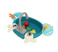 Stylebest Electric Kitchen Dishwasher Toys for Kids, Innovative Interactive Simulation Water Cycle, Fun Kitchen Sink Play Experience, Made of Safe Plastic - Approx. 15.7x9.8x8.3in (Blue)