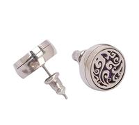 Stylebest Essential Oil Stud Earrings Stylish Aromatherapy Diffuser for Women, Portable Mini Round Alloy Ear Studs, 1 Pair (EH290-5)