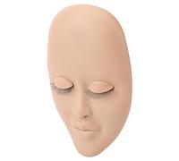 Stylebest Eyelash Mannequin Head for Novice Training Double Layer Lashes and Makeup Practice 3D Face Design Eco-Friendly Rubber and Silicone 16x10.4cm (Light Brown)