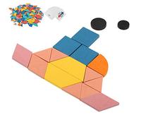 Stylebest Geometric Shape Puzzle Educational Toy for Learning with 48 Patterns Wooden Puzzle 3 Years and Up (180 piece tangram)
