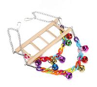 Stylebest Hanging Bridge Colorful Acrylic Climbing Toy for Small Birds Natural Wood Approximately 11.8x3.1x7.9in