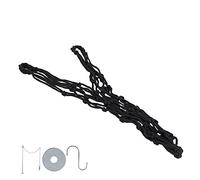 Stylebest Hanging Feeding Net Bag Durable Chicken Feeder Treat for Poultry Cabbage Vegetables Black and Yellow 2 Units (Black Net + Fruit Fork with Chain)