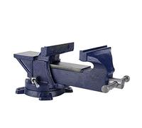 Stylebest Heavy Duty 5" Bench Vise with 360° Base and Anvil for Metalworking and Projects, Cast Iron Construction