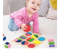 Stylebest Kids Educational Wooden Geometric Toy Set for Early Learning and Skill Development, Safe Non- Wood, Building Block Puzzle (one third)