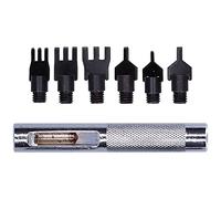 Stylebest Leather Prong Set with 6 Flat Chisel Bits for Precise Hole Stitching Tool for Leather Crafting, Made of Durable Alloy Steel, 79mm Length
