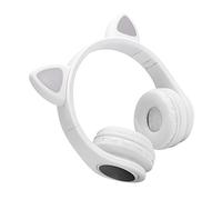 Stylebest LED Cat Ear Bluetooth Headset Stylish Wireless Headphone with Microphone for Young People ABS Material (White)