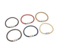 Stylebest LGBT Pride Bracelet Set 6PCS Colorful Friendship Wristbands for Couples Comfortable Stainless Steel and PU Leather