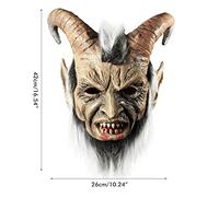 Stylebest Lucifer Mask With Horns,Alloween COS Role Playing Props,Halloween Party Costume Mask Demon Devil Horn Mask With Bloody Mouth Helmet (black)