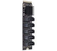 Stylebest M2 PCIE Hard Disk Expansion Adapter Card with 5 Ports for Desktop Computers Aluminum Alloy Heat Dissipation 6Gbs Speed