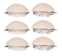 Stylebest Mannequin Head Eyelids with Eyelashes, Soft Silicone Material for Eyelash Extension Practice, 3 Pairs for Novice and Training Institutions (Pink)