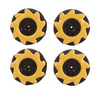 Stylebest Mecanum Wheel, 48mm Rubber Coated Smart Car Accessories with ABS Material for TT Motors, OmniDirectional Robot Toy Components (two pairs)