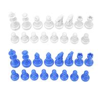 Stylebest Medieval Plastic Chess Pieces Set 32PC for Game Lovers Durable Lightweight King Height 49mm Blue and White