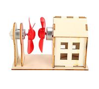 Stylebest Mini Wind Power Station DIY Educational Toy for Children, Fun Science Experiment for Kids 5-12 Years, Plywood, 12x9x7cm