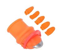 Stylebest Multifunctional Thumb Knife Set with Protective Sleeves for Easy Vegetable and Fruit Picking, Durable Stainless Steel, Includes 1 Thumb Knife and 5 Finger Covers (Small + 5