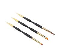 Stylebest Nail Art Brush Set Professional, Ergonomic Nail Painting Brushes for Delicate Designs At Home or Salon, 3pcs ABS Nylon Brushes