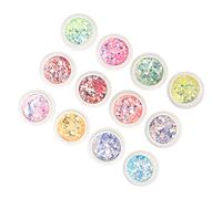 Stylebest Nail Art Sequins Set 12 Boxes Shimmering Holographic Glitter Flakes for DIY Nail Decorations Safe Non