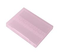 Stylebest Nail Drill Bit Box with 14 Holes Durable Plastic for Nail Art Professionals and Home Use Transparent 3.9"x3.0" (Pink)