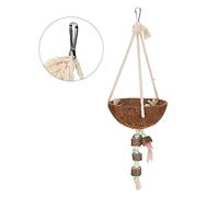Stylebest Nature Coconut Hanging Cage Bird Swing for Small Parrots, Safe Natural Coconut Material, 39cm Height, 1 Unit