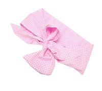 Stylebest Newborn Swaddle Wrap Cotton Soft Bowknot Sash Blanket for Baby Photo Shoot Spring Summer Autumn Winter (Light pink plaid)