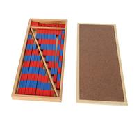 Stylebest Numerical Rods Fun Learning Math Toys for Children 3 Years Old Plus - 10 Red Blocks & 20 Wooden Rods in Storage Box